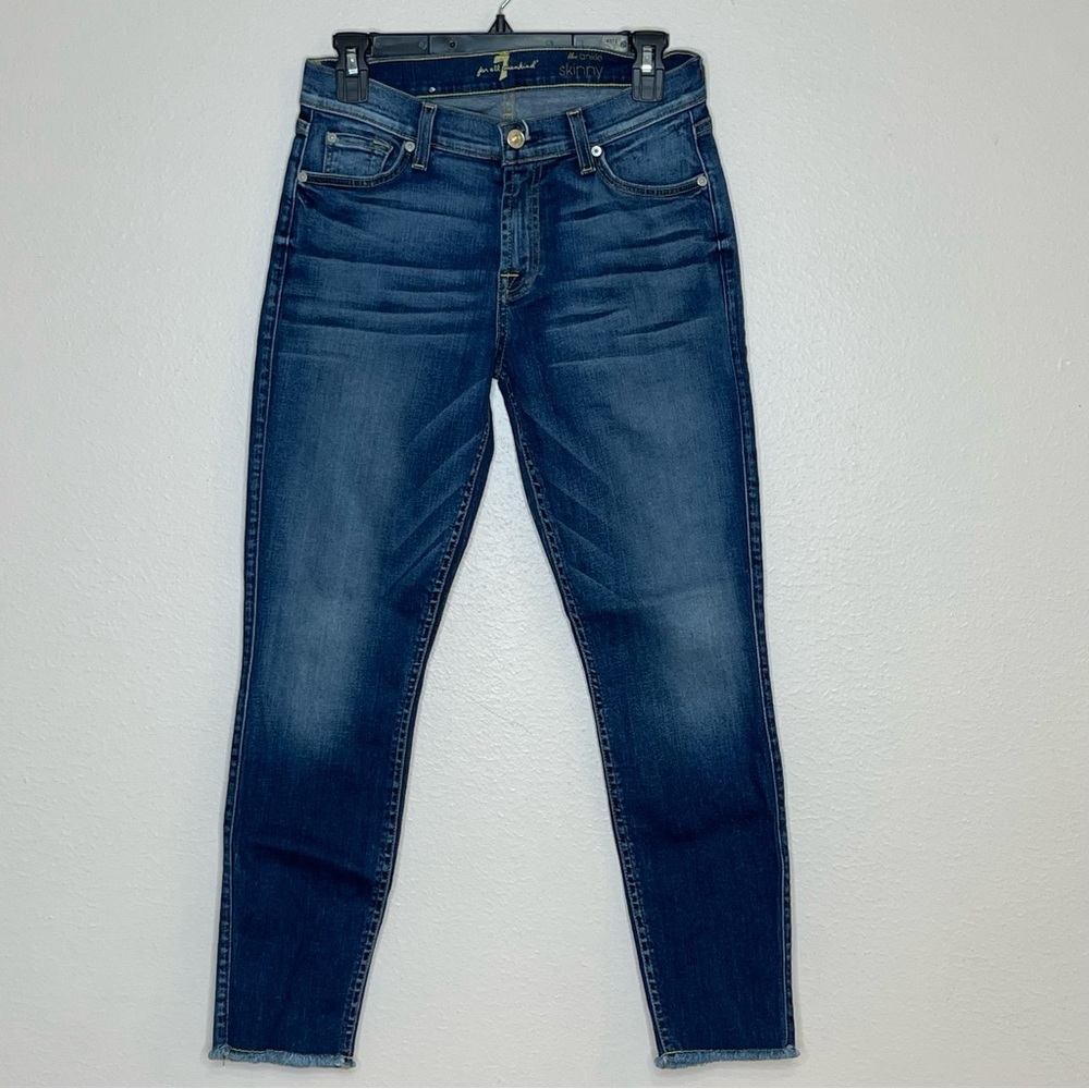 7 FOR ALL MANKIND The Ankle Skinny Mid Rise Skinny Leg Jeans Sz 28